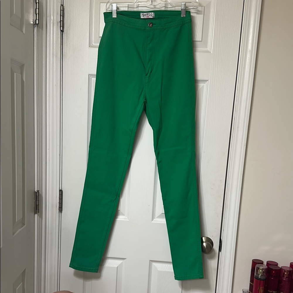 SWANKAPOSH Kelly Green Skinny Pants - Never Worn - Size XL